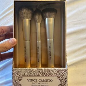 Vince Camuto Makeup Brush Trio with Silver Accents